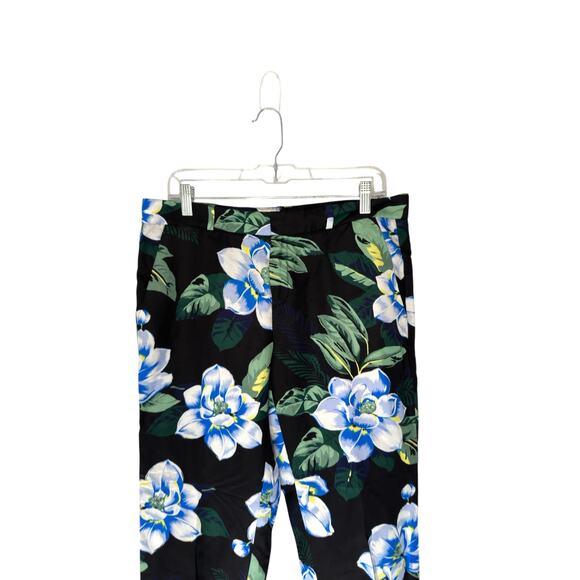 Banana Republic Blue Floral Print Office Work Career Avery Trouser Pants Size 6 - Picture 6 of 12